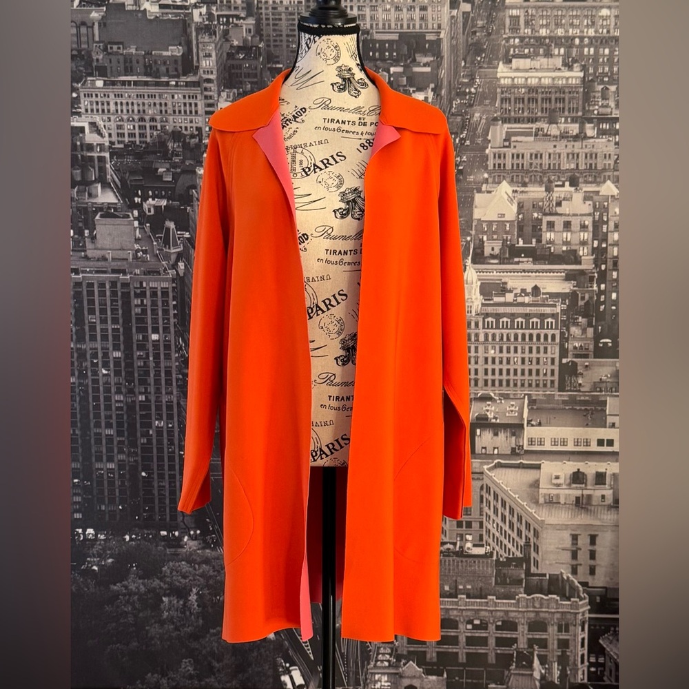 Norma Kamali Oversized Orange Swing Jacket || PTP: 22” || NWOT